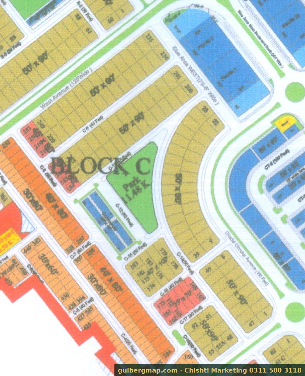 Gulberg Residencia Block C on the IBECHS layout plan – crop used by the Chishti Marketing plot finder