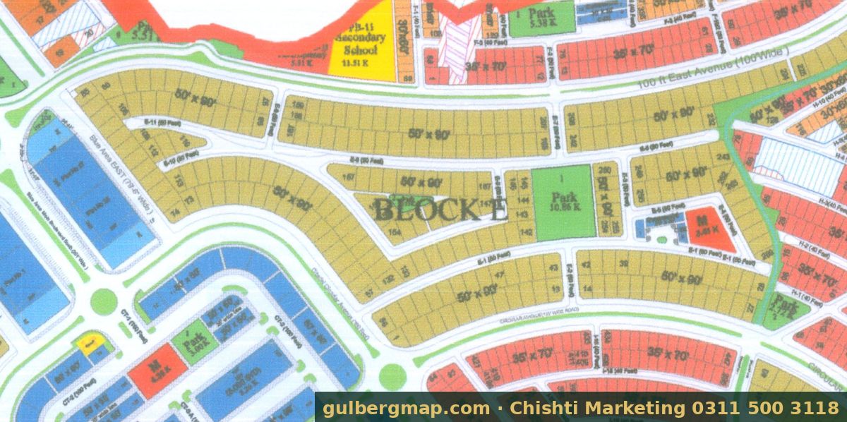Gulberg Residencia Block E on the IBECHS layout plan – crop used by the Chishti Marketing plot finder