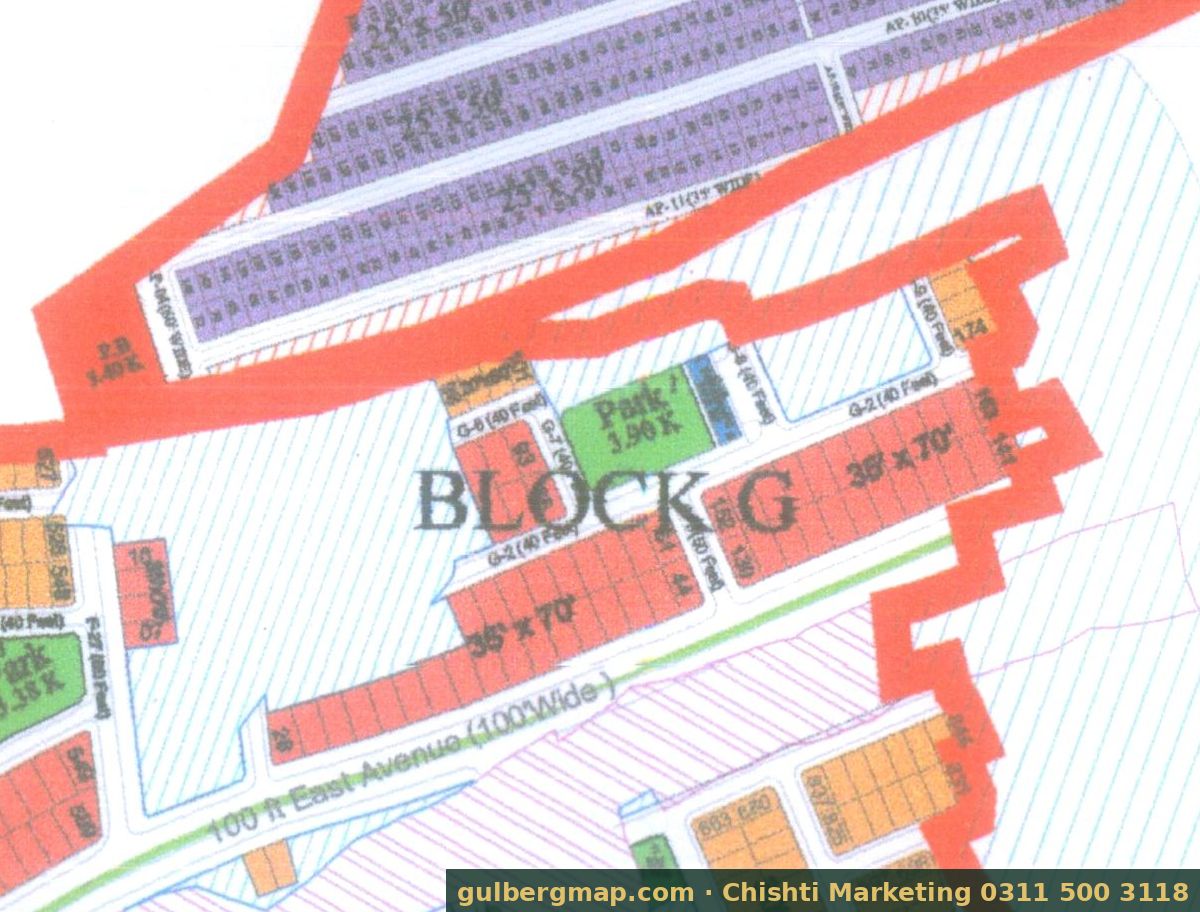 Gulberg Residencia Block G on the IBECHS layout plan – crop used by the Chishti Marketing plot finder