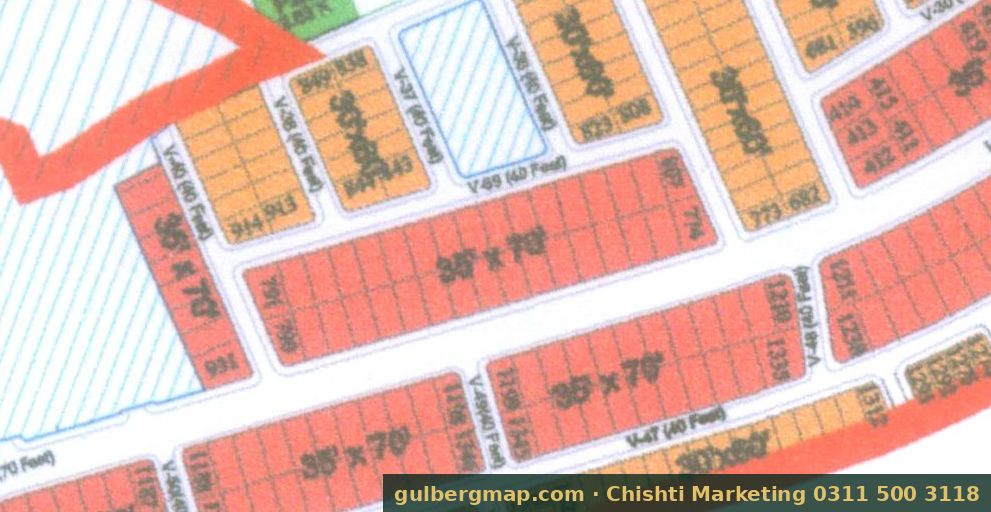 Gulberg Residencia Block V on the IBECHS layout plan – crop used by the Chishti Marketing plot finder
