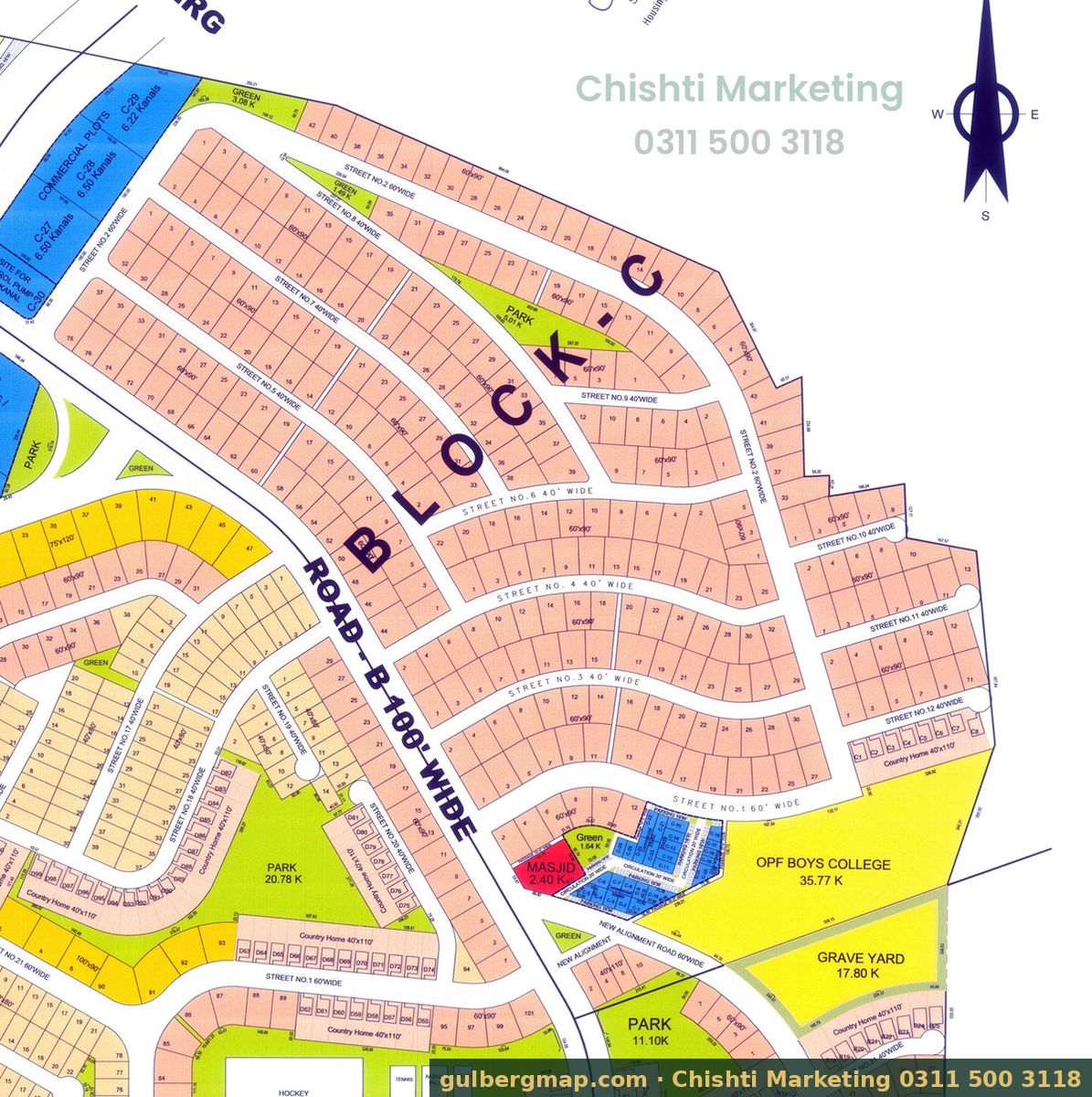 OPF Valley Block C on the CDA-approved OPF layout plan – crop used by the Chishti Marketing plot finder