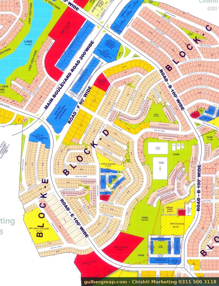 OPF Valley Block D on the CDA-approved OPF layout plan – crop used by the Chishti Marketing plot finder