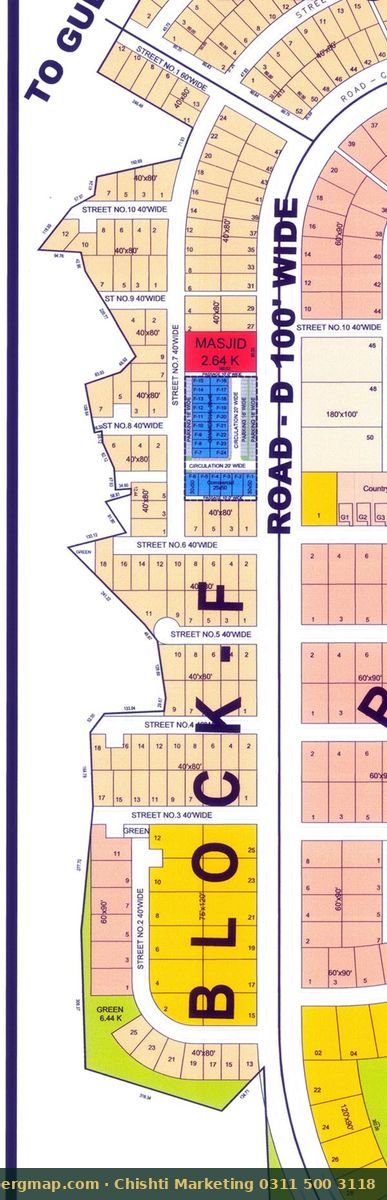 OPF Valley Block F on the CDA-approved OPF layout plan – crop used by the Chishti Marketing plot finder